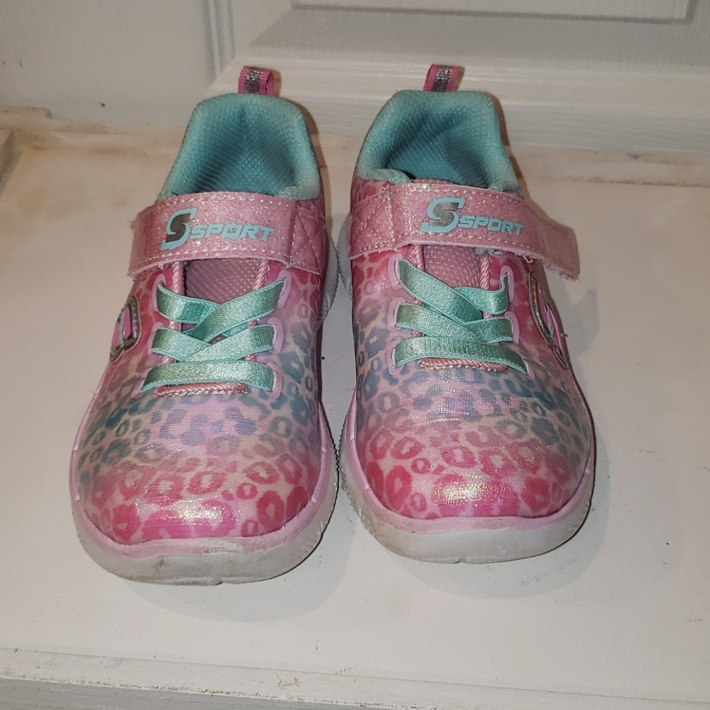 EUC Sketches Girl's Size 10 Cheetah Sneakers